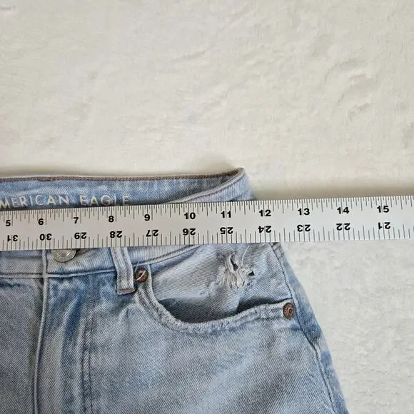 American Eagle 2 Piece Jeans Mom Shorts size 000 Distressed Womens 0690 - Picture 7 of 16
